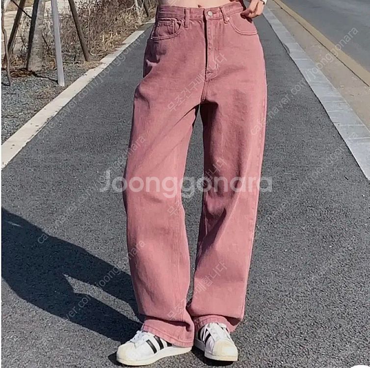 고고싱 피그먼 와이드 코튼 데님 팬츠 다크핑크 155 ...--0