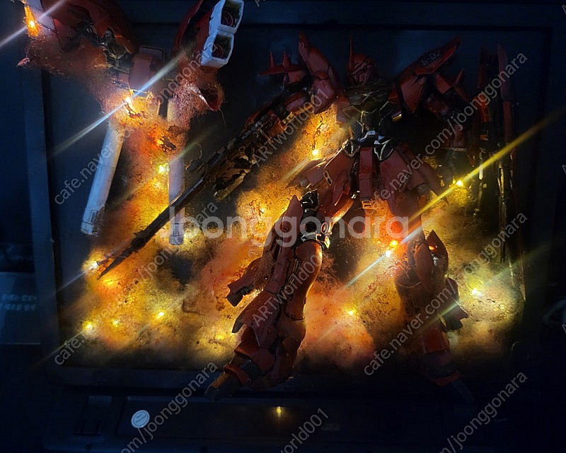 mg 시난주 건담도색 및 액자형 조명용디오라마(40x3...--4