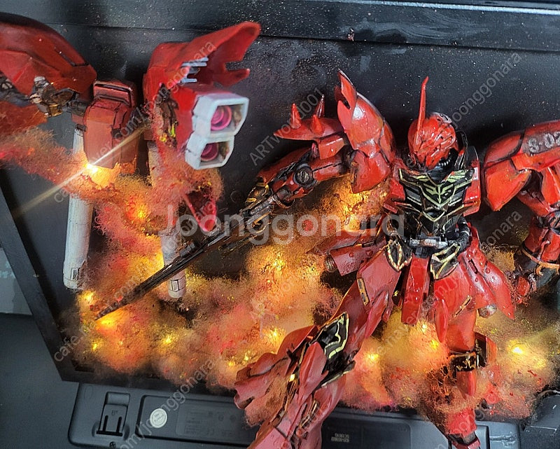 mg 시난주 건담도색 및 액자형 조명용디오라마(40x3...--6