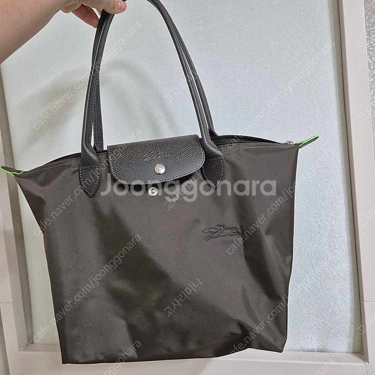 롱샴 르플레아쥬 그린 숄더백 브라운--1