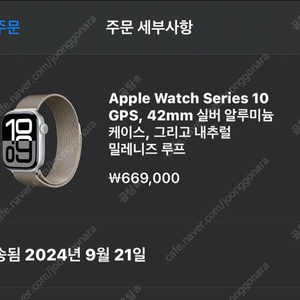 애플워치 Series 10 42mm 실버.스테인리스 스틸