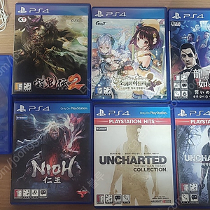 ps4(ps5 겸용) 게임 판매합니다(토귀전2,인왕,소피의 아틀리에,용과 같이 제로,언차티트 컬렉션,언차티드4)