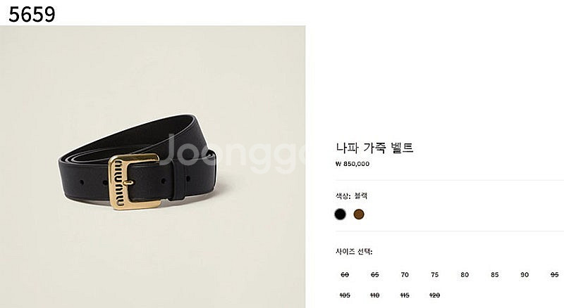 미우미우 [MIU MIU] 나파 가죽 벨트--1