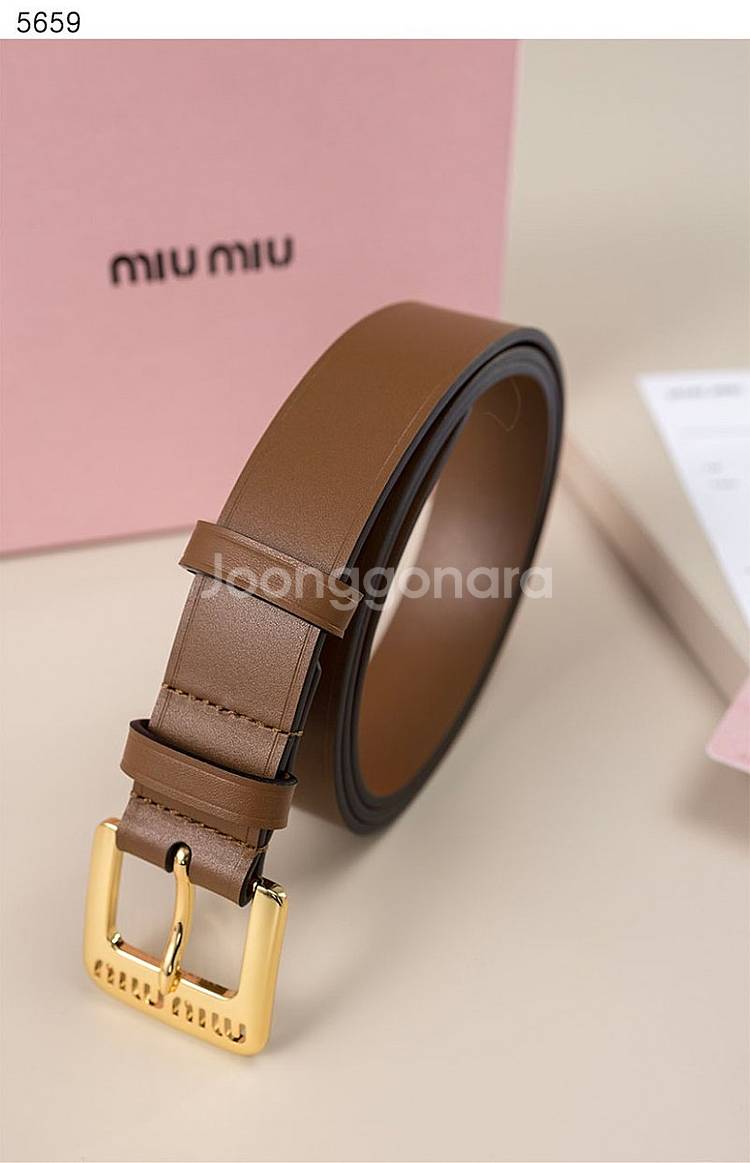 미우미우 [MIU MIU] 나파 가죽 벨트--5
