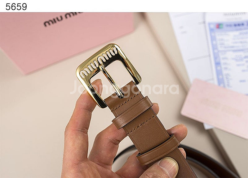 미우미우 [MIU MIU] 나파 가죽 벨트--7