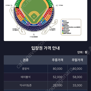 6.7 롯데 두산 1루 외야지정석 1매, 1루 레드석