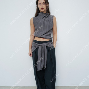 le17septembre 플리츠 카울넥탑 머플러 세트 PLEATED COWL NECK TOP MUFFLER PLEATS 르917 le917