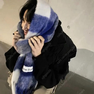 아크네스튜디오 모헤어 체크스카프 로얄블루 삿포로