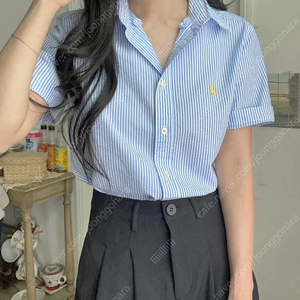 폴로 보이즈 반팔 셔츠 시어서커 블루 XL 새상품