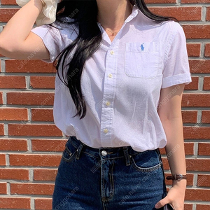 폴로 보이즈 반팔 셔츠 시어서커 화이트 XL 새상품