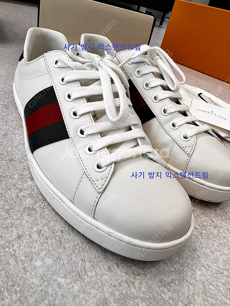 남성 정품 구찌 스니커즈 에이스 삼선 사이즈 7_1/2...--4