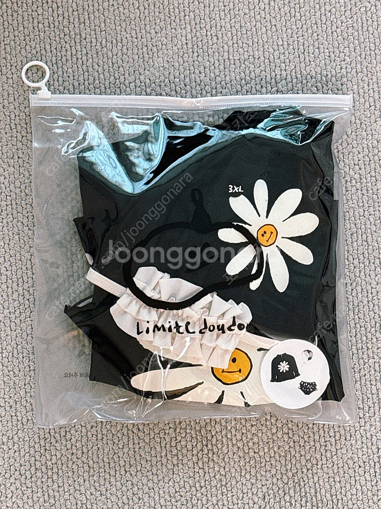 리미떼두두 블랙 빅 데이지 투피스 수영복 숏팬츠set ...--4