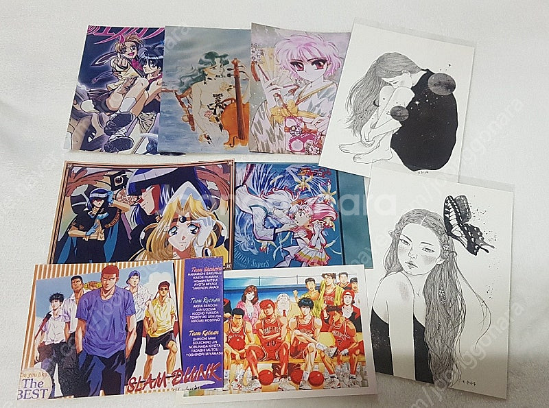 (90년대)고전애니 사진엽서,고전굿즈,공책노트,클램프(...--0