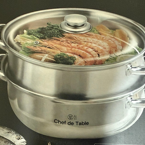 스텐 2단 찜기 냄비 28cm 새상품