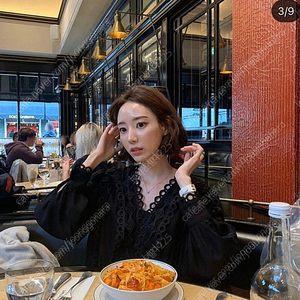 오칸 블러쉬드 엔돌핀오 레이스 원피스 블랙