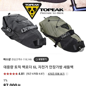 토픽 백로더 새들백 6리터 새상품 국종가방