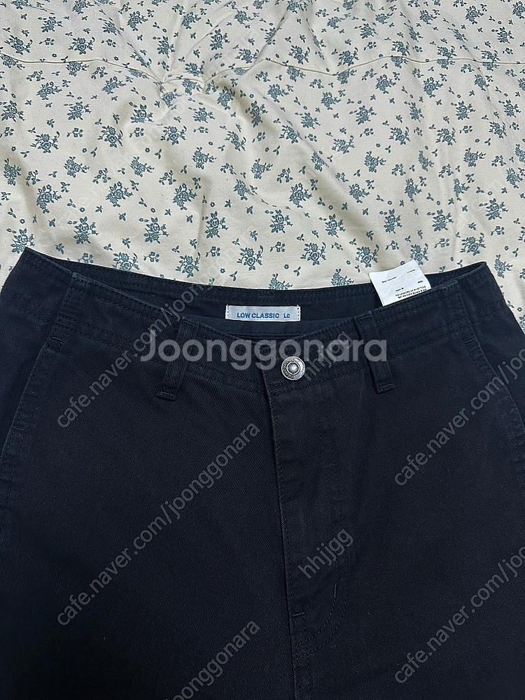 로우클래식 워시드 코튼 스트레이트 핏 팬츠 블랙S--8