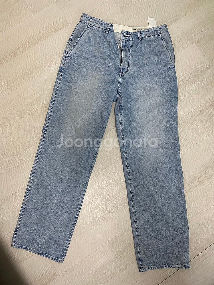 포터리 원워시드 와이드 데님 라이트 블루 3size--1