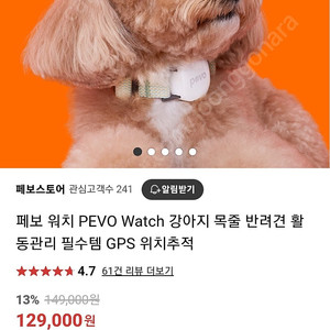 강아지용 스마트워치 페보 미개봉 새제품