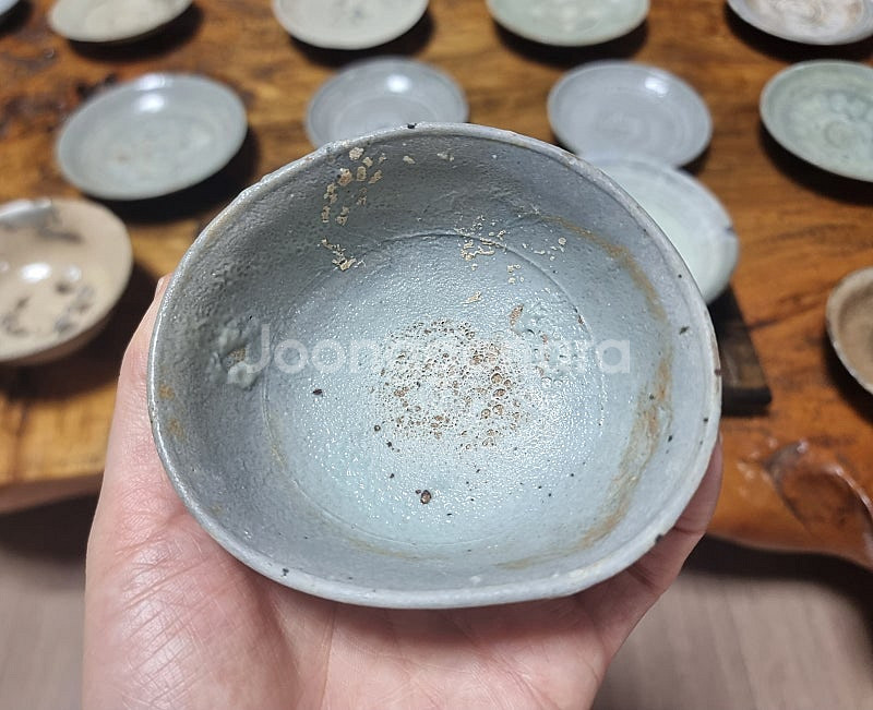 고미술품 도자기 조선초기 조선백자 찌글이 찻잔--6