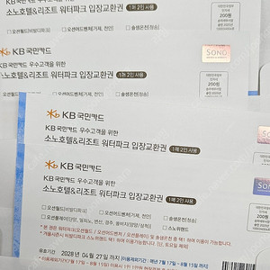 KB로블카드 워터파크 입장권