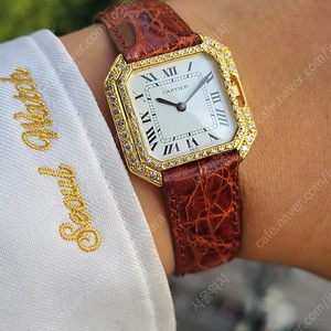 [정품] 까르띠에 생튀르 금장 풀다이아몬드 수동 L 라지 남성용 (Cartier Ceinture Gold Manual Men's)
