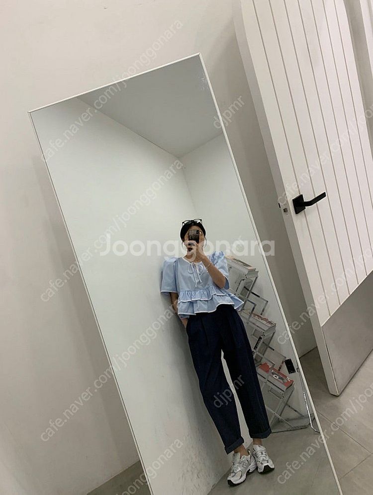 뒷밴딩 배기 팬츠(새상품)(벨201 드하우 러브미우 러...--7