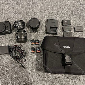 캐논 미러리스 M6 Mark2, 15-45mm, 24mm, Sigma 18-250mm, Tokina 11-20mm, EVF-DC2 미러리스 카메라