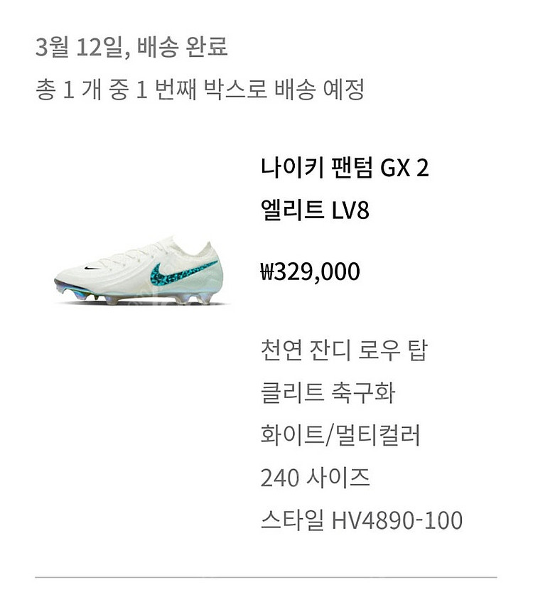 나이키 팬텀 GX 엘리트 FG 축구화 240--0
