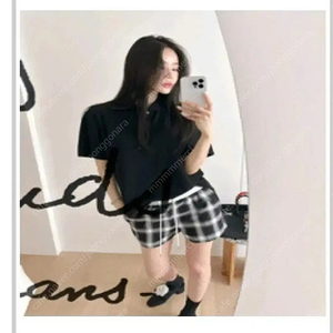 파티수 반팔 카라티 - 블랙