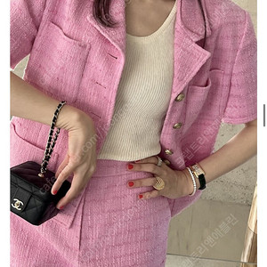 쎄모먼 36 Mignon Tweed Jacket _ Fabric by, Made in Italy 새상품 트위드 자켓