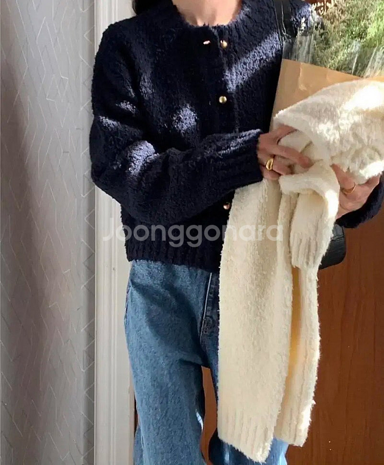 르버터 오버테이크 도매택 뽀글이 부클 가디건--0