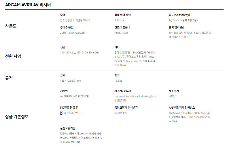 [판매] 아캄 (Arcam) AVR11 7.2채널 돌비...--2