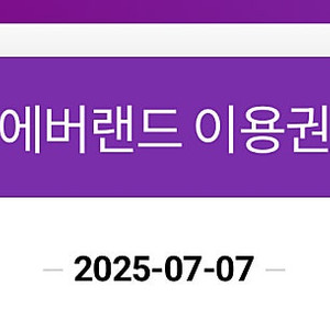 7/7일 애버랜드 당일 종일 이용권 2매