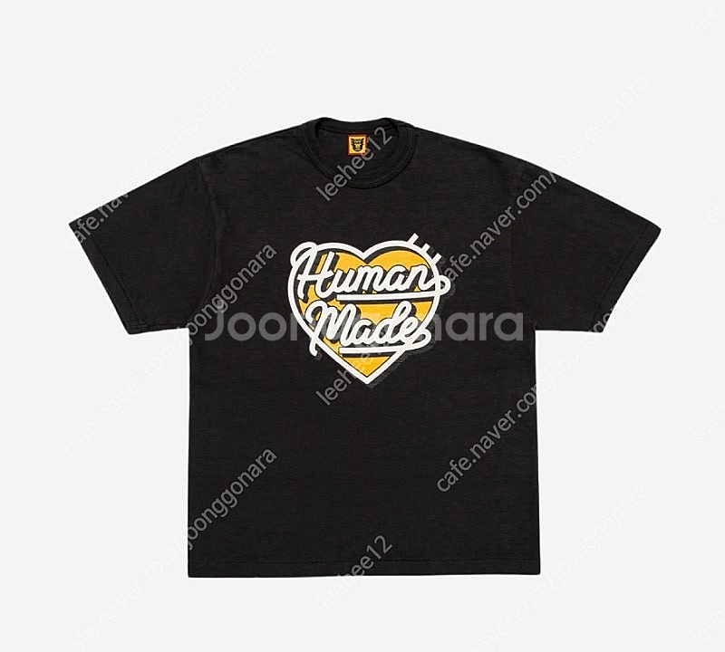 3XL 휴먼메이드 하트 그래픽 반팔 티셔츠 블랙 새상품--0