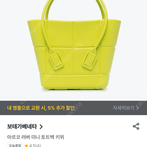 보테가 베네타 여성 아르코 러버 미니 토트백 (라임) Bottega Veneta 691194