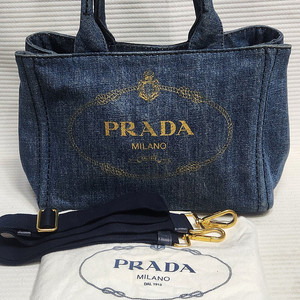 PRADA 프라다 카나파 데님 토드.크로스백 스몰사이즈