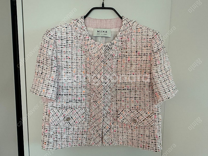 MINE 트위드 반팔 자켓 한섬 마인 24SS--0