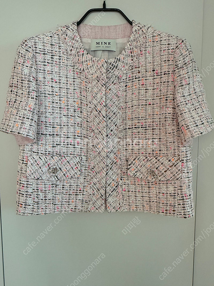 MINE 트위드 반팔 자켓 한섬 마인 24SS--1