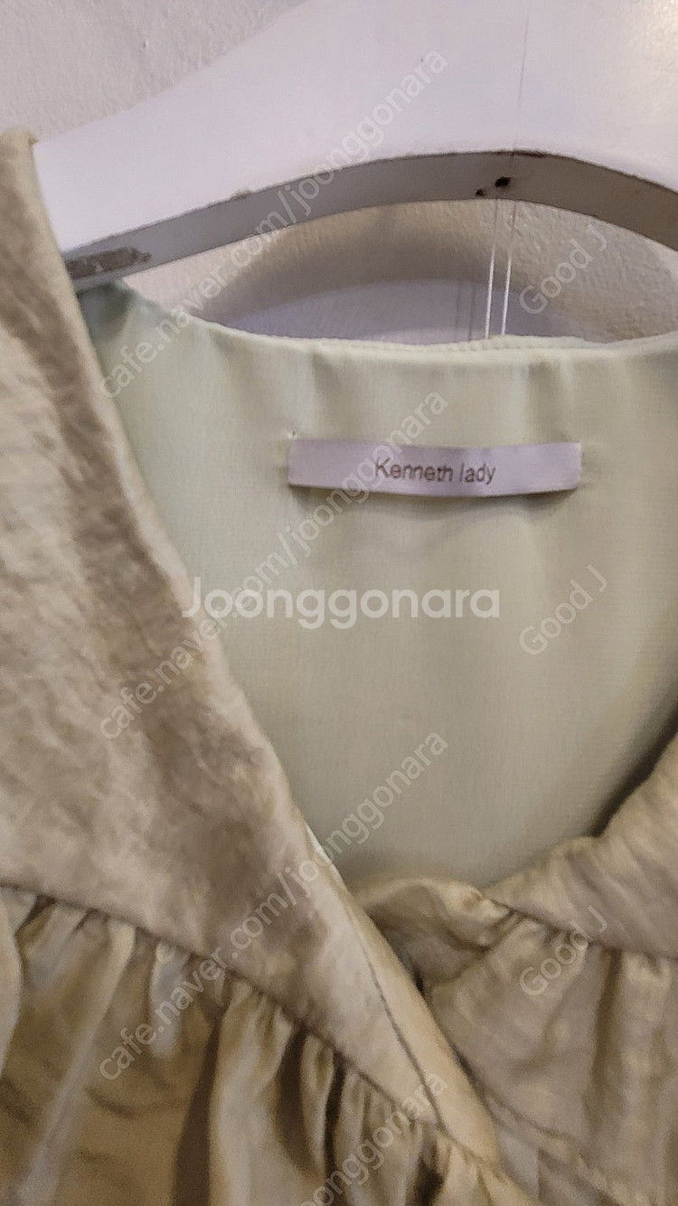 케네스레이디 프릴카라 벌룬 블라우스. 면린넨 와이드팬츠--2