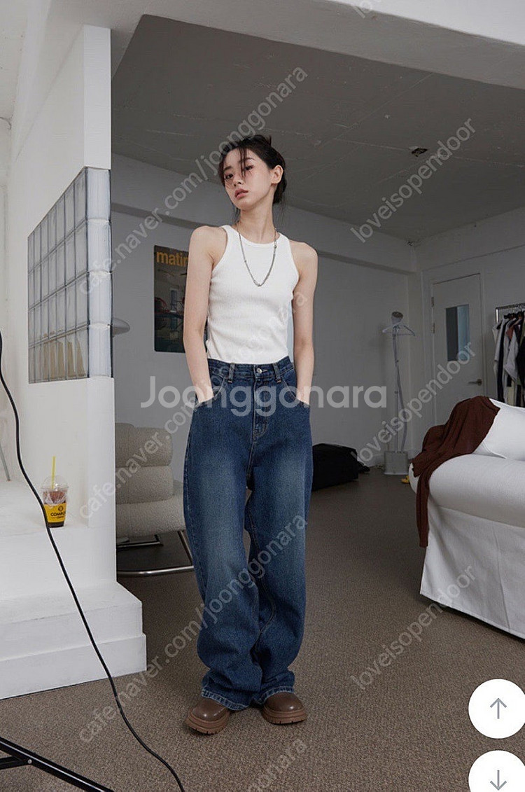 컬러인아이디 루즈핏 딥 데님 진청--0