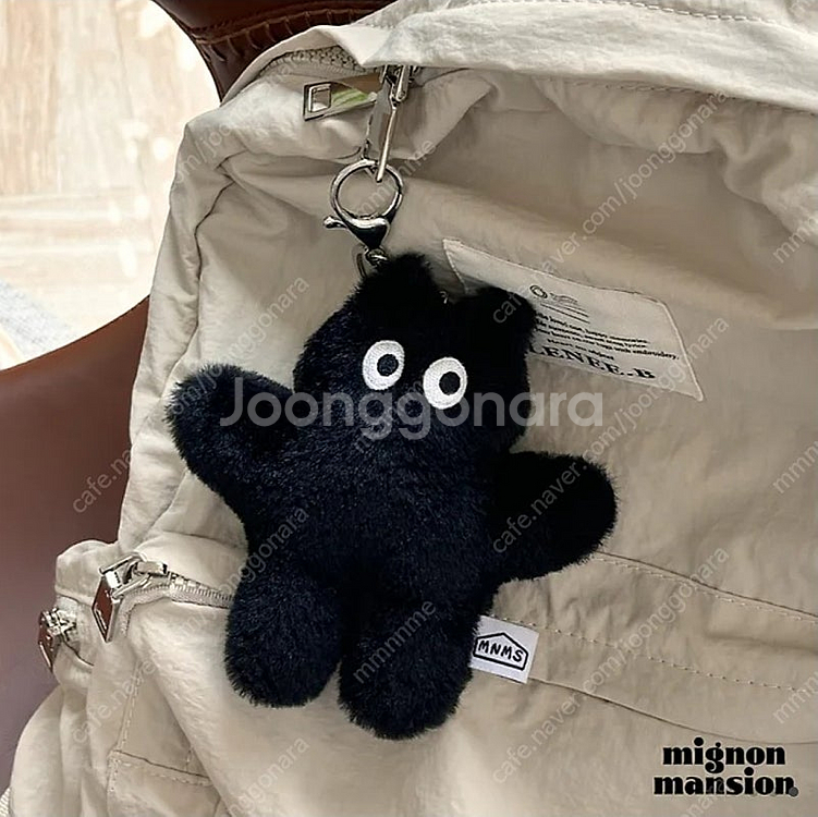 미뇽맨션 뚱냥이 키링 검은 고양이 인형 키홀더(새제품)--3