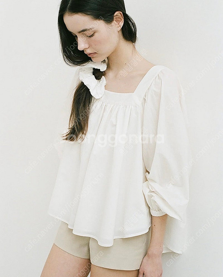 Sie 시에 러플 코튼 블라우스 바닐라 xs 택달린새제품--2