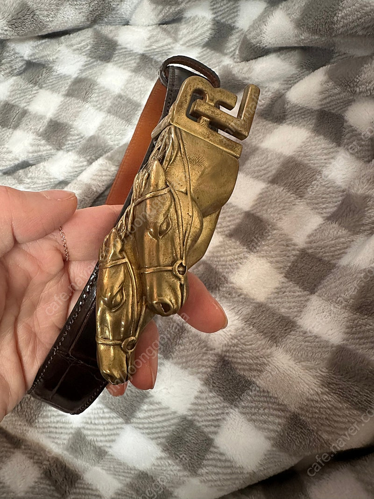 랄프로렌 컬렉션 블랙라벨 퍼플라벨 와니 악어가죽 벨트 S 이미지