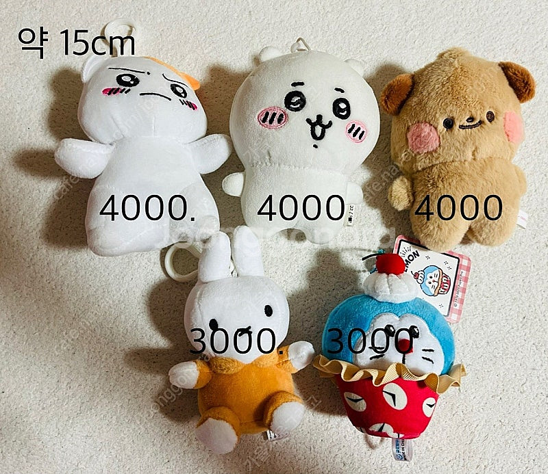 치이카와, 에비츄, 미피, 도라에몽 외 봉제 인형 키링...--0
