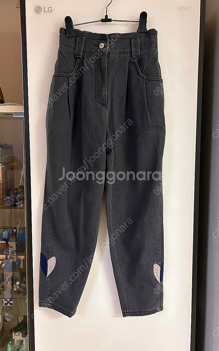 오즈세컨 하트자수 데님팬츠--2