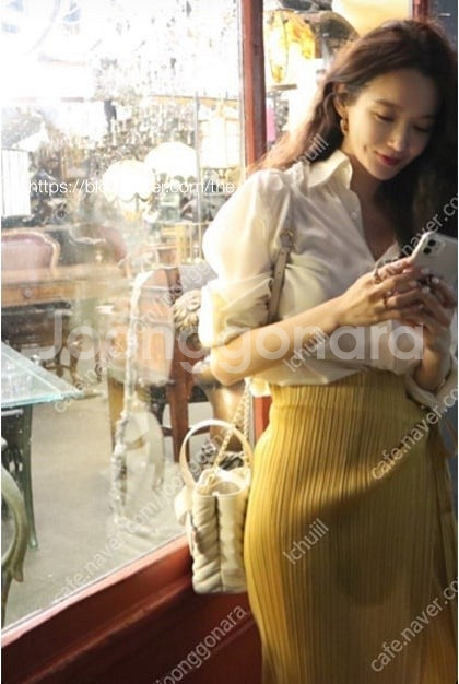 플리츠플리즈 강민경 잼, 랩스커트 블루 세트~--0