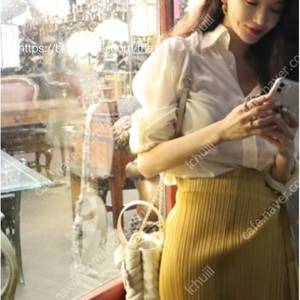 플리츠플리즈 강민경 잼, 랩스커트 블루 세트~