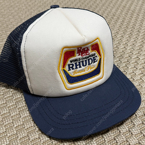 (OS) Rhude 루드 로고 트러커 메쉬 캡 네이비