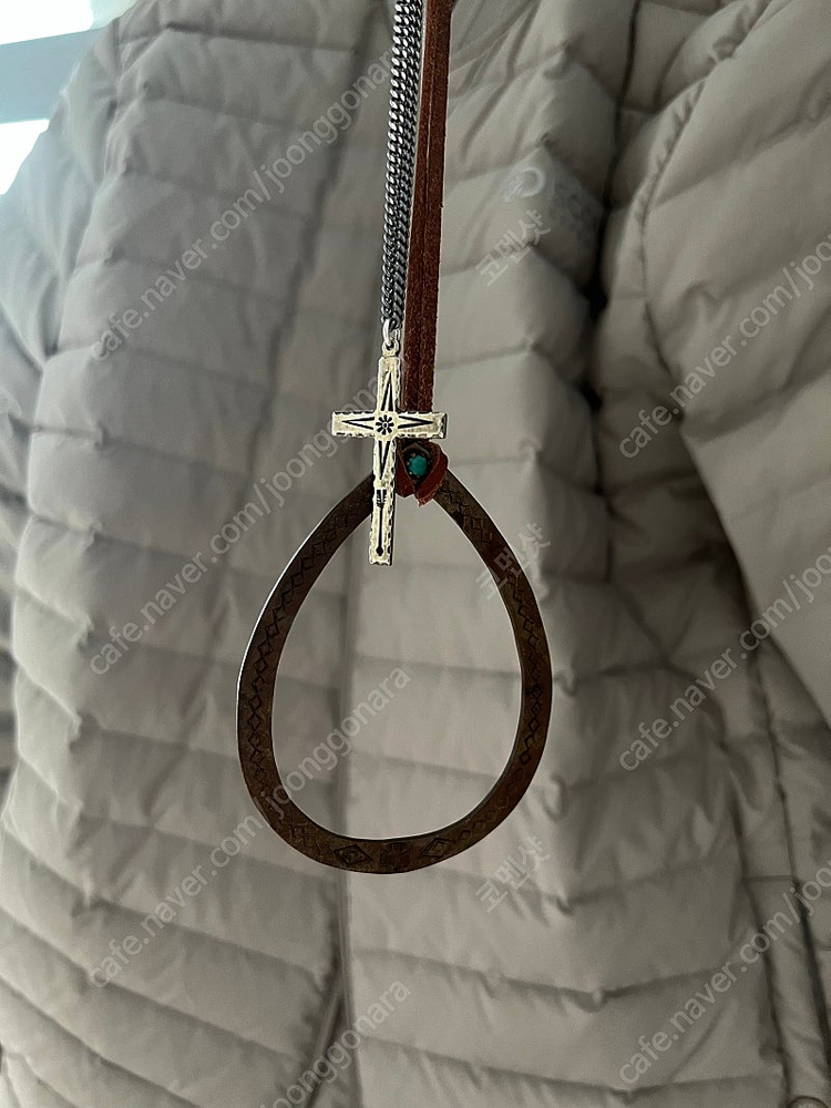 빈티지 나바호 인디언 애로우즈 십자가 크로스 실버 목걸이--7